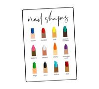 Fiocias Tablero de Exhibición de Uñas Soporte de Mostrar Formas de Uñas Accesorio Manicura Señal Recordatorio Material Pvc Adecuado para Salón de Uñas Decorac, mi