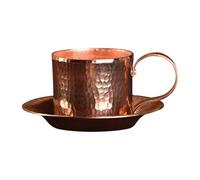 Fiocias Taza de Cobre Taza para Café Taza para Té Taza para Leche Taza de Cobre para Bebidas Adecuada para Cafetería Regalo Decoración Del, tal como se describe, con Platillo