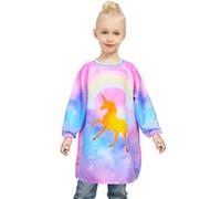 Fiodrimy Kids Art Smock Unicorn Painting Artist Delantal Impermeable Bata de Pintura Ni?as Ni?os Manga Larga con Bolsillo para Ni?os 8-12 A?os Medio