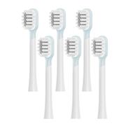 Fiohiros Juego de 6 cabezales de repuesto para cepillo de dientes eléctrico Laifen (6 azules, tipo limpio) (6 Gris, Cerdas estándar)