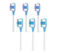 Fiohiros Juego de 6 cabezales de repuesto para cepillo de dientes eléctrico Laifen (6 azules, tipo limpio) (3 verdes, 3 morados, cerdas suaves)