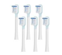 Fiohiros Juego de 6 cabezales de repuesto para cepillo de dientes eléctrico Laifen (6 azules, tipo limpio) (6 Azul, cerdas suaves)