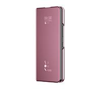 Fiokxie Funda Compatible para Xiaomi 15T Pro Translúcido Espejo Carcasa, Clear View Standing Ultra Delgado Funda Libro Flip Espejo Case Soporte Plegable Smart Mirror Protectora Bumper,Rosa