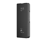 Fiokxie Funda para Honor Magic5 Lite Translúcido Espejo Carcasa, Clear View Standing Cover Ultra Delgado Funda Libro Flip Espejo Case Soporte Plegable Smart Mirror Protectora Bumper,Negro