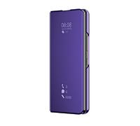 Fiokxie Funda para Xiaomi Redmi Note 14 4G Translúcido Espejo Carcasa, Clear View Standing Cover Ultra Delgado Funda Libro Flip Espejo Case Soporte Plegable Smart Mirror Protectora Bumper,Púrpura