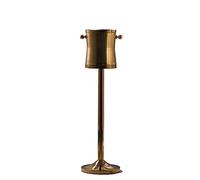 FIONEL Cubiteras Cubitera de 4L con Soporte Cubitera de Vino de Doble Pared de Acero Inoxidable Dorado y Soporte for Cerveza, Vino, champán y más Cubo Cerveza