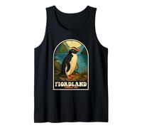 Fiordland National Park Nueva Zelanda Penguin Vintage Camiseta sin Mangas