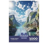 Fiordos noruegos 1000 Piezas Rompecabezas Clásicos Edificio Puzzle Inteligencia Juguete Entretenimiento Creativo Desafíos Extra Divertidos Educativo para Niños