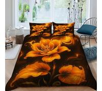 Fiore Fuoco Juego De Funda para Edredón 3 Piezas 3D Impresa Aesthetic Fiamma Plant con Cremallera Y Funda De Almohada King（220x240cm） 100% Microfibra Juego De Cama para