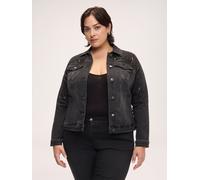 Fiorella Rubino - Chaqueta de denim con lentejuelas Mujer, Negro Talla: 39 (48 IT)