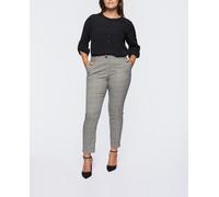 Fiorella Rubino Pantalones de mujer rectos de príncipe de Gales. Gris 52 (45)