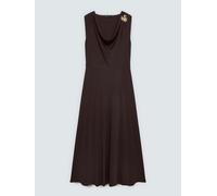 Fiorella Rubino - Vestido largo acampanado con aplicación Mujer, Marrón Talla: L (56-58 IT)