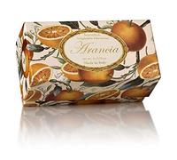 Fiorentino - Arancia - Jabón Naranja, redondo, 6 pastillas de 50 g, Jabón italiano hecho a mano de Fiorentino, con relieve decorativo
