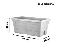 Fiorera Vaso Jardín Grande Resina Efecto Madera 80×40×34h cm Negra