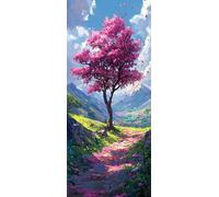 Fiori Di Prugna Dipingere con i Numeri Adulti, Misura XXL 30x90cm,Vista Paint by Numbers Kit Principianti Con 3 Penne, Kit Fai Da Te, Hobby Creativi Adulti Regalo Decorazioni, (Senza Cornice) P0M-345