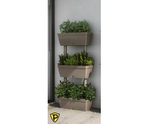Fioriera Vertical Multipla Kit 3 Maceteros Componibles 50x17x100 Tortora