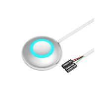 Fiorky 1.6M Interruptor de computadora de Escritorio Aleación de Aluminio Placa Base de PC Botón de Encendido de Inicio Externo Botón de Encendido de PC Caja de PC LED Azul Fuente de