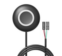 Fiorky 1.6M Interruptor de computadora de Escritorio Aleación de Aluminio Placa Base de PC Botón de Encendido de Inicio Externo Botón de Encendido de PC Caja de PC LED Azul Fuente de