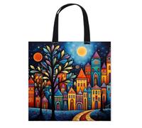 Fiorky 11CT Coloridos Edificios Punto de Cruz Bolsa de Lona Kit de Bordado Bolsa Personalizada Kit de Punto de Aguja a Mano Bolsa de Regalo fora Amigos