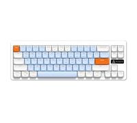 Fiorky 2.4G Teclado inalámbrico Fora Juegos Compatible con Mini Teclado de Oficina de Modo Dual Teclado Recargable de 68 Teclas Fora Windows Laptop PC Gamer (Blanco Azul)