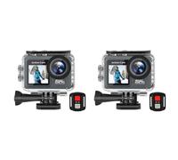 Fiorky 2pcs Cámara de acción -Cámara Deportiva 5K 4K 60FPS Cámara de Video de acción WiFi antivibración Cámara de Ciclismo para Exteriores con Pantalla Dual Gran Angular 170 ° 30 m a Prueba