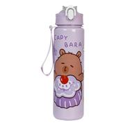 Fiorky 700ml Capybara Sports Bottle con paja y manejo de la botella portátil de beber a gran capacidad Copa de agua de viaje para actividades al aire libre Regalos para mujeres para mujeres