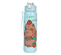 Fiorky 700ml Capybara Sports Bottle con paja y manejo de la botella portátil de beber a gran capacidad Copa de agua de viaje para actividades al aire libre Regalos para mujeres para mujeres