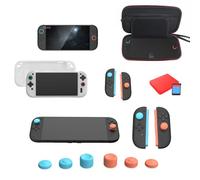Fiorky Accesorios de interruptor Bundle Protector de vidrio templado Protector Propinas Pugo Pu Puque de viaje Tarjeta de juego Almacenamiento Silicona Case de carcasa Anti-Scratch