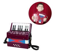 Fiorky Acordeón profesional de 17 teclas Acordeón de 8 botones bajos Instrumento musical educativo para principiantes (púrpura)