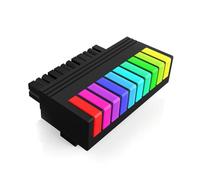 Fiorky Adaptador de Enchufe de alimentación ARGB de 24 Pines a 90° 9 LED 24 Pines Hembra a Macho Adaptador de Corriente de 90 Grados 5 V 3 Pines ARGB Aura Sync Placa Base DIY Computadoras de