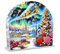 Fiorky Adornos navideños de pintura con diamantes, servilletero navideño, kit de pintura con diamantes, kit de soporte para toallas de papel,adecuado para el hogar,cocina,oficina,restaurante