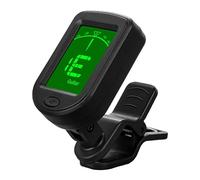 Fiorky Batería de botón de 3 V Bajo Violín Ukelele Sintonizador Cromático Pantalla LCD Sintonizador de tono digital con clip para guitarra/bajo/violín/ukelele Modos de afinación cromática