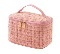 Fiorky Bolsa cosméticos Gran idad, Bolsa almenaento cosméticos para Mujer con asa/Cremallera, Bolsa Lavado a cdros, Bolsa Maquillaje Viaje Plegable, Bolsa