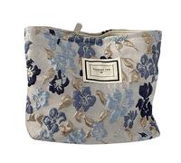 Fiorky Bolsa de Maquillaje de Viaje de Gran Capacidad, Bolsa de Embrague Simple para Mujer Bolsa de cosméticos de Flores en Relieve Informal de Moda multifunción portátil Gran Capacidad para