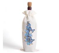 Fiorky Bolsas de Regalo de Vino, Pintura de Diamantes, Arte de Diamantes, Bolsa de Regalo de Vino de Lino, Etiqueta de Flor de arpillera de gnomo, Cubiertas para Botellas de Licor, Mariposa