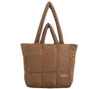 Fiorky Bolso Acolchado A Cuadros De Color Sólido Bolso Acolchado De Algodón fora Mujer Bolso De Mujer De Moda Otoño Invierno De Gran Capacidad con Correa Cruzada fora Trabajo Informal De