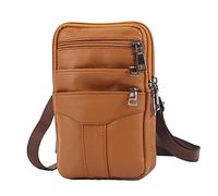 Fiorky Bolso Lateral para Hombre Bolso de Hombro Deportes al Aire Libre Senderismo Paquete de Cintura Bolso Cruzado Elegante Bolso de Hombro Simple de Cuero Impermeable Bolso de Cintura