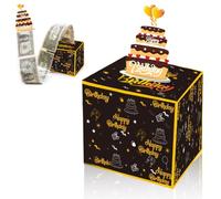 Fiorky Caja de regalo de cumpleaños con extracción de efectivo, 30 bolsas, divertida decoración de cumpleaños sorpresa, una manera divertida y amorosa, divertida caja de dinero con tarjeta d