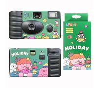 Fiorky Cámara desechable con Flash, 27 Fotos, cámara de película desechable de 35 mm Flash Incorporado Cámara de un Solo Uso 27 Fotos Cámara Retro para Viajes al Aire Libre