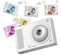 Fiorky Cámara Digital, Mini cámara Digital HD de 48 MP, Pantalla IPS HD de 2,88 Pulgadas, Zoom Digital 4X, cámara para niños, cámara de vídeo 4K antivibración con luz de Relleno para niños