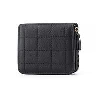 Fiorky Cartera de Cuero, Monederos a Cuadros de Cuero de PU para Mujer Cartera pequeña con Cremallera de Moda Monedero Delgado Monedero Bolsillo en Efectivo Bolsa Color sólido para Efectivo