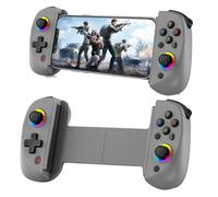 Fiorky D8 Controlador de Juego inalámbrico telescópico Joystick con Turbo/giroscopio de 6 Ejes/vibración Joystick inalámbrico para Gamepad Compatible con Luz RGB para Andrid iOS PS3 PS4