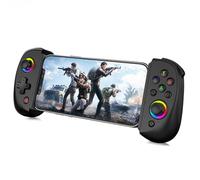 Fiorky D8 Controlador de Juego inalámbrico telescópico Joystick con Turbo/giroscopio de 6 Ejes/vibración Joystick inalámbrico para Gamepad Compatible con Luz RGB para Andrid iOS PS3 PS4