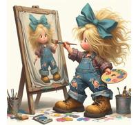 Fiorky DIY 5D Kit de pintura de diamante redondo completo por número, kit de pintura de diamante para adultos 5D Diamond Arts abuela niña kit decoración del hogar arte artesanía