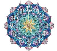 Fiorky DIY Rhinestone bordado mosaico reloj colorido kit de reloj 5D cristal diamante reloj punto de cruz kit de bordado mandala arte arte conjunto pintura por número kits hecho a mano