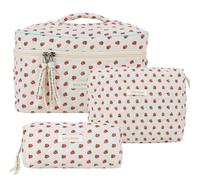 Fiorky Estuche Organizador de cosméticos Lindo de 3 Piezas, Bolsa de Maquillaje de Viaje de Gran Capacidad con Cremallera, Bolsa de ALM”-“ACenamiento organizadora de Maquillaje Acolchada for
