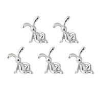Fiorky Figura de Conejo Centro de Mesa, Estilo Moderno, Esculturas de Conejo de Dibujos Animados, Adorno de Conejo Sentado de Plata, decoración Interior del Coche, Sala de Personalidad, Mesa