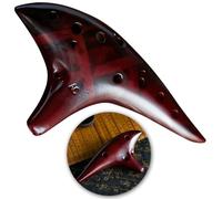 Fiorky Flauta Ocarina de 12 Agujeros Entonación Estable Tono Alto C Ocarinas Ahumadas con Bolsa Protectora Instrumento para Amantes de la Música Principiantes (Marrón Claro)