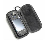 Fiorky Funda Protectora portátil para Accesorios Insta360 X4 Estuche de Transporte portátil de PU Cubierta Protectora de Lente antirrayas con mosquetón Cuerpo de cámara Mini Bolsa de