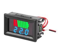 Fiorky Indicador de nivel de carga de batería de automóvil Medidor de capacidad de batería de litio Probador Pantalla LED Medidor de voltaje de batería Indicador de capacidad Identificación